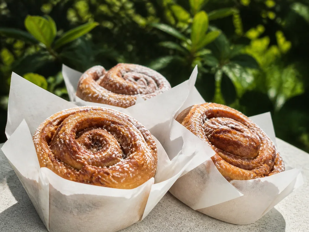Fresh baked cabinet food at Nourish Cafe