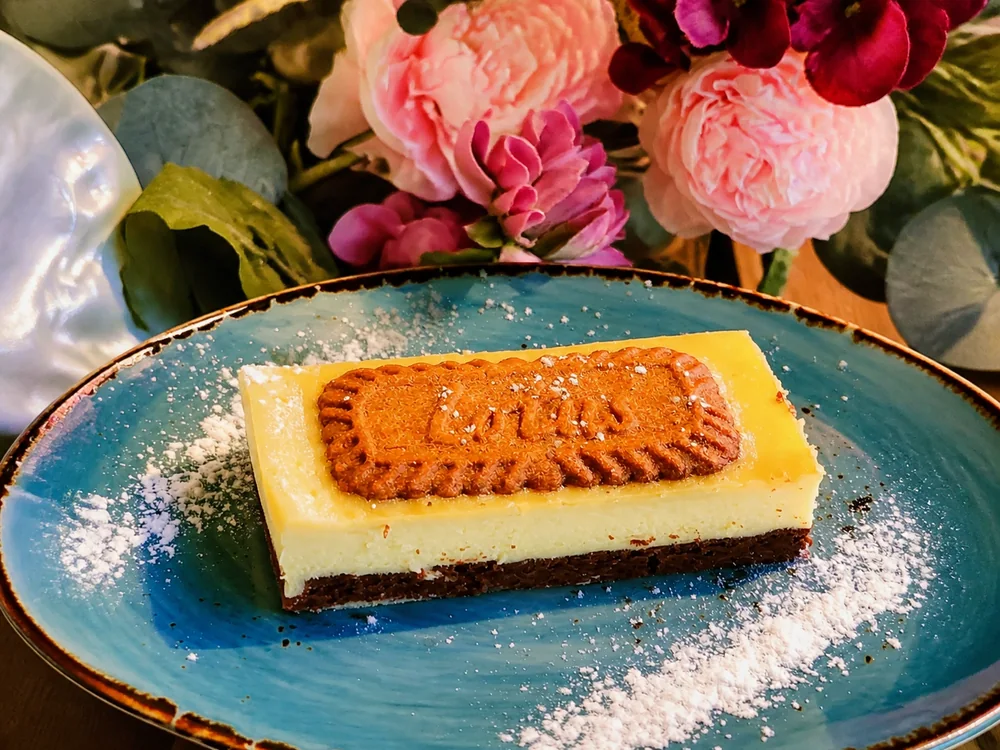 A sweet slice served at Nourish Cafe